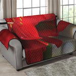 Red Amaryllis Print Loveseat Protector