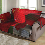 Red Amaryllis Print Loveseat Protector