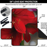 Red Amaryllis Print Loveseat Protector