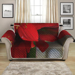 Red Amaryllis Print Loveseat Protector