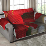 Red Amaryllis Print Loveseat Protector