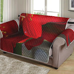 Red Amaryllis Print Loveseat Protector