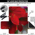 Red Amaryllis Print Loveseat Protector