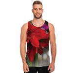 Red Amaryllis Print Men's Tank Top