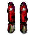 Red Amaryllis Print Muay Thai Shin Guards