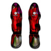 Red Amaryllis Print Muay Thai Shin Guard