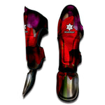 Red Amaryllis Print Muay Thai Shin Guard