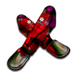 Red Amaryllis Print Muay Thai Shin Guard