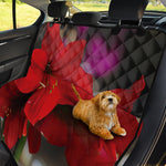 Red Amaryllis Print Pet Car Back Seat Cover