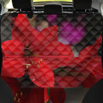 Red Amaryllis Print Pet Car Back Seat Cover