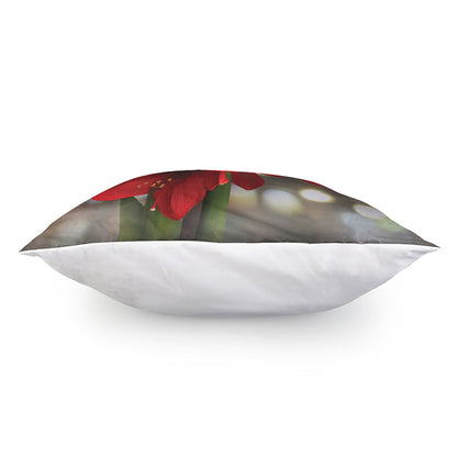Red Amaryllis Print Pillow Cover