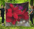 Red Amaryllis Print Quilt