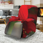 Red Amaryllis Print Recliner Slipcover