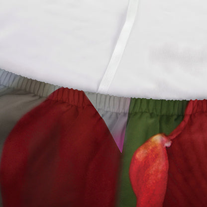 Red Amaryllis Print Sofa Cover
