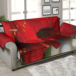 Red Amaryllis Print Sofa Protector