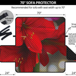 Red Amaryllis Print Sofa Protector