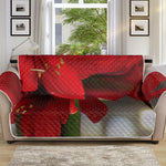 Red Amaryllis Print Sofa Protector