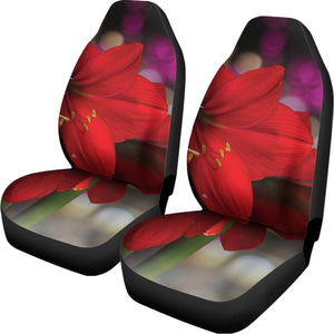 Red Amaryllis Print Universal Fit Car Seat Covers