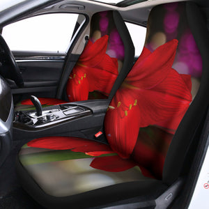 Red Amaryllis Print Universal Fit Car Seat Covers