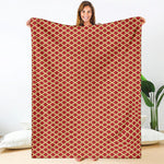 Red And Beige Japanese Pattern Print Blanket