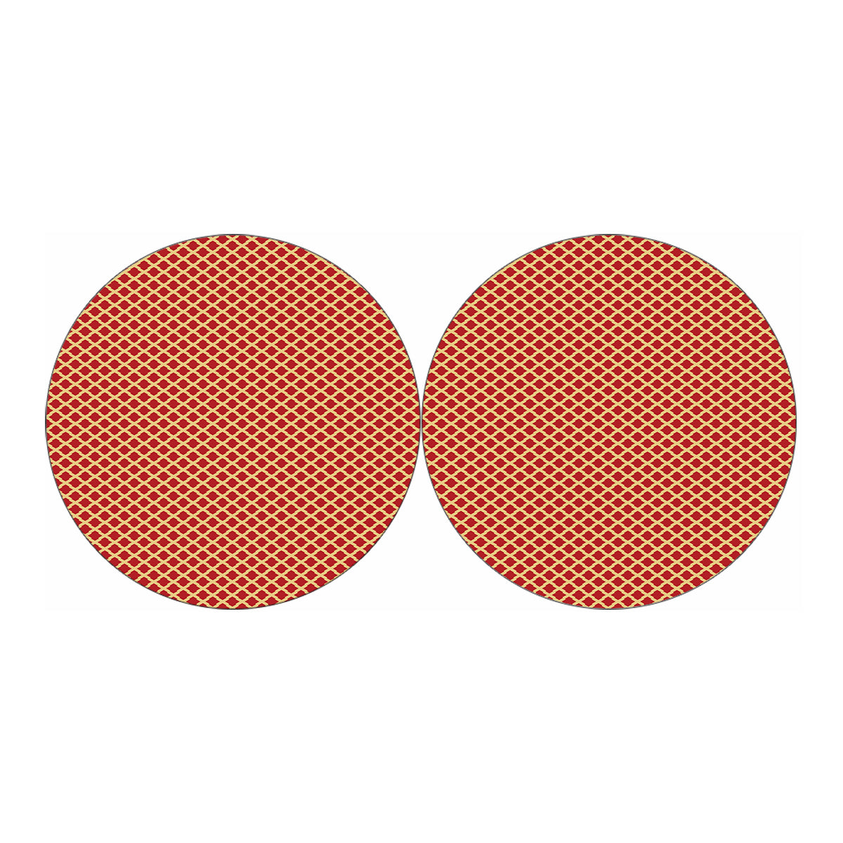 Red And Beige Japanese Pattern Print Car Coasters