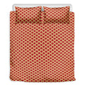Red And Beige Japanese Pattern Print Duvet Cover Bedding Set