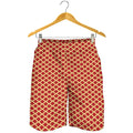 Red And Beige Japanese Pattern Print Men's Shorts