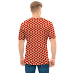 Red And Beige Japanese Pattern Print Men's T-Shirt