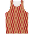 Red And Beige Japanese Pattern Print Men's Tank Top