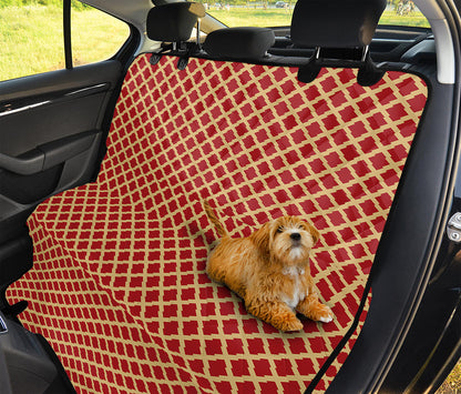 Red And Beige Japanese Pattern Print Pet Car Back Seat Cover