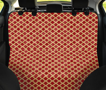 Red And Beige Japanese Pattern Print Pet Car Back Seat Cover