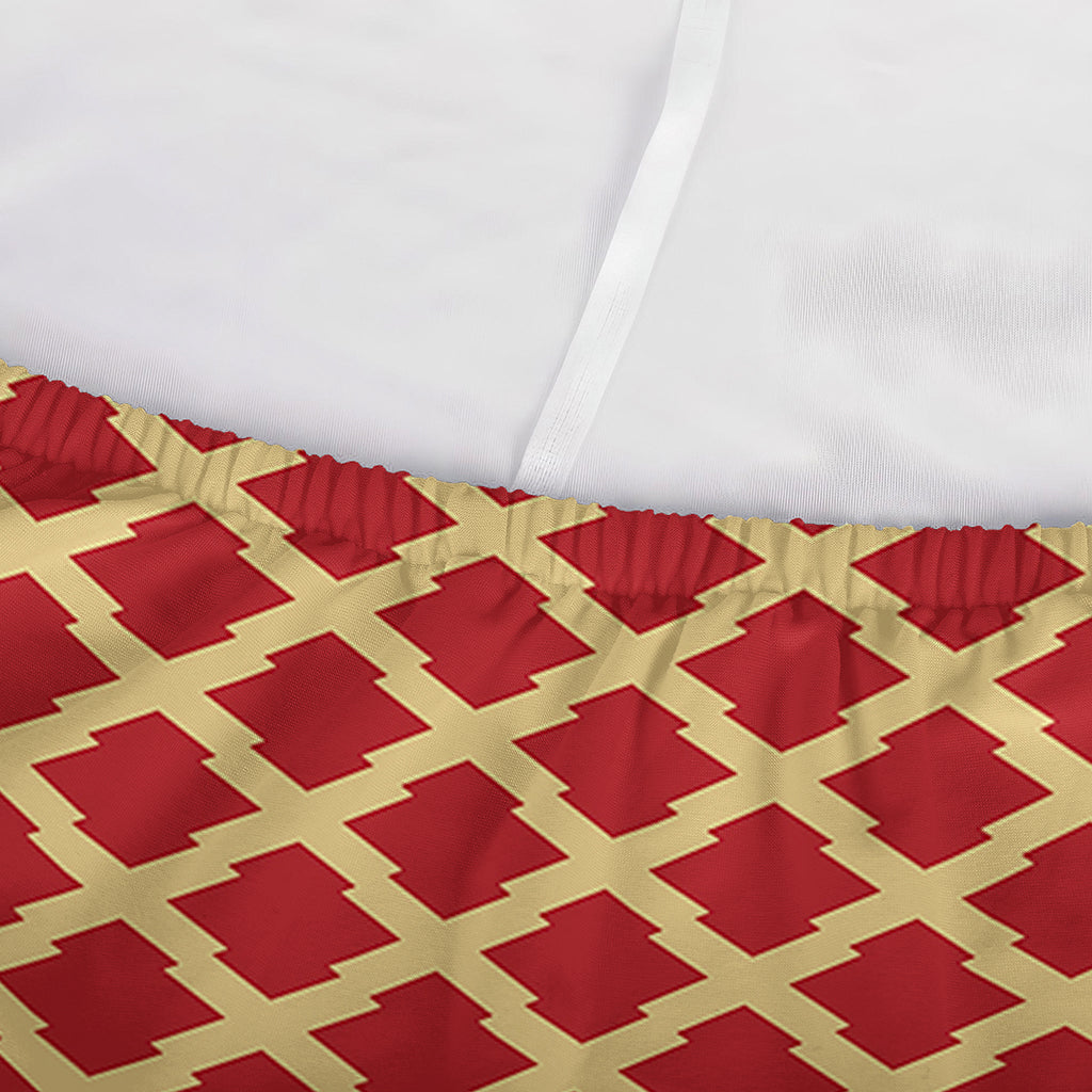 Red And Beige Japanese Pattern Print Sofa Cover