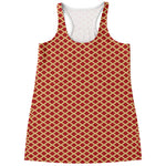 Red And Beige Japanese Pattern Print Women's Racerback Tank Top