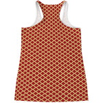 Red And Beige Japanese Pattern Print Women's Racerback Tank Top