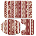 Red And Beige Southwestern Pattern Print 3 Piece Bath Mat Set