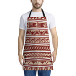 Red And Beige Southwestern Pattern Print Apron