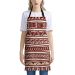 Red And Beige Southwestern Pattern Print Apron