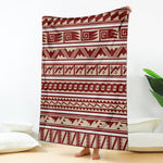 Red And Beige Southwestern Pattern Print Blanket