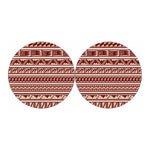 Red And Beige Southwestern Pattern Print Car Coasters