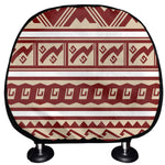 Red And Beige Southwestern Pattern Print Car Headrest Covers