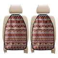 Red And Beige Southwestern Pattern Print Car Seat Organizers