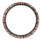 Red And Beige Southwestern Pattern Print Car Steering Wheel Cover
