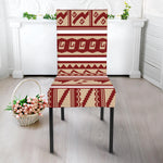 Red And Beige Southwestern Pattern Print Dining Chair Slipcover