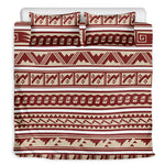 Red And Beige Southwestern Pattern Print Duvet Cover Bedding Set