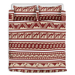 Red And Beige Southwestern Pattern Print Duvet Cover Bedding Set