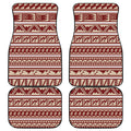 Red And Beige Southwestern Pattern Print Front and Back Car Floor Mats