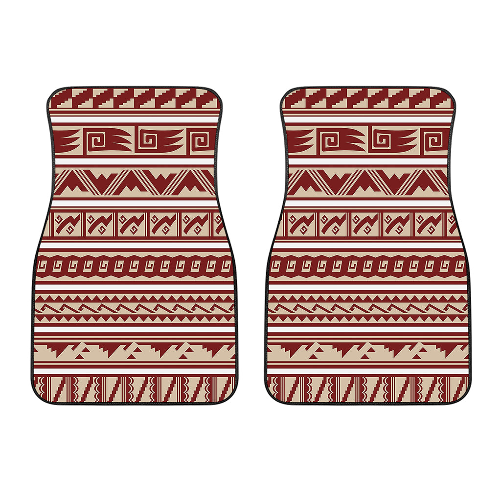 Red And Beige Southwestern Pattern Print Front Car Floor Mats