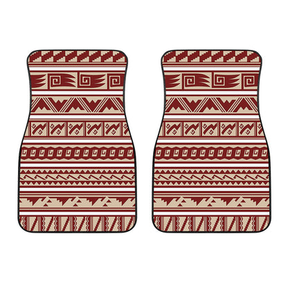 Red And Beige Southwestern Pattern Print Front Car Floor Mats