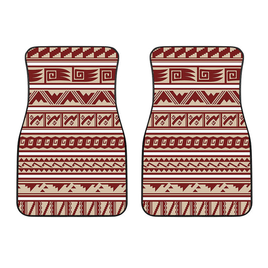Red And Beige Southwestern Pattern Print Front Car Floor Mats