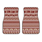 Red And Beige Southwestern Pattern Print Front Car Floor Mats
